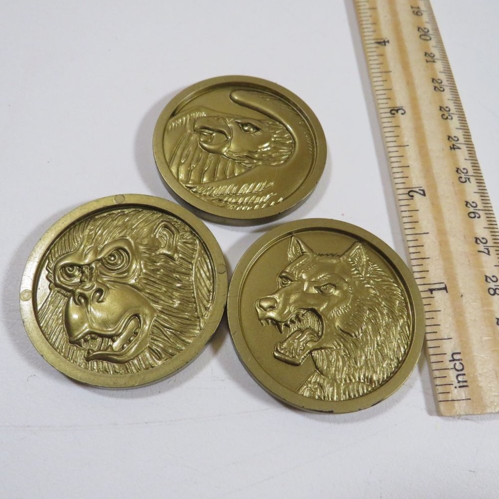 McDonalds Mighty Morphin Power Rangers Morpher Buckle Coin Set 3 Double Sided